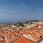 Panoramic view of Dubrovnik’s old town with red rooftops and stone walls by the sea