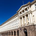 Council of Ministers building in Sofia, Bulgaria, beneath a clear blue sky